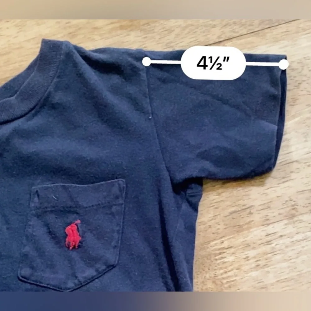 Vintage Ralph Lauren Boys’ Sz 4T Navy‎ Cotton Jersey Crewneck Pocket Tee
